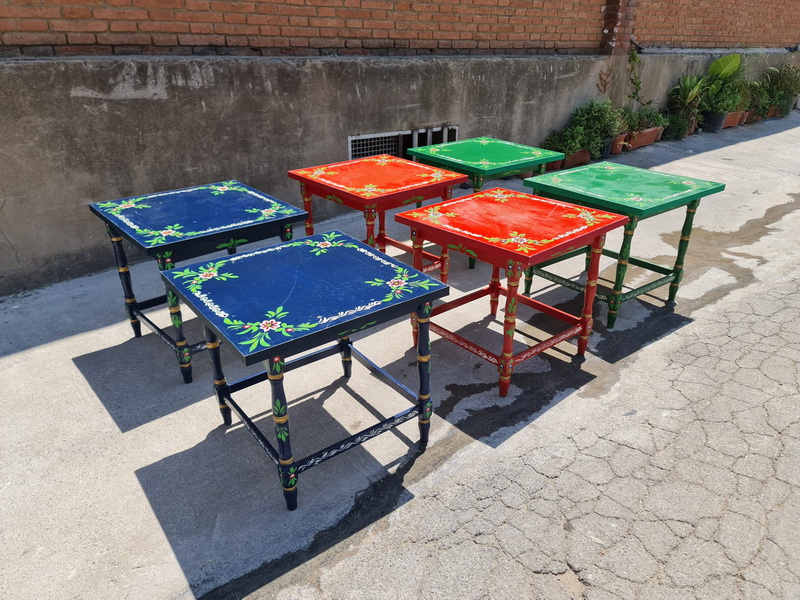 conjunto mesa madera andalucia mesa 64.5x68x67.5 2u